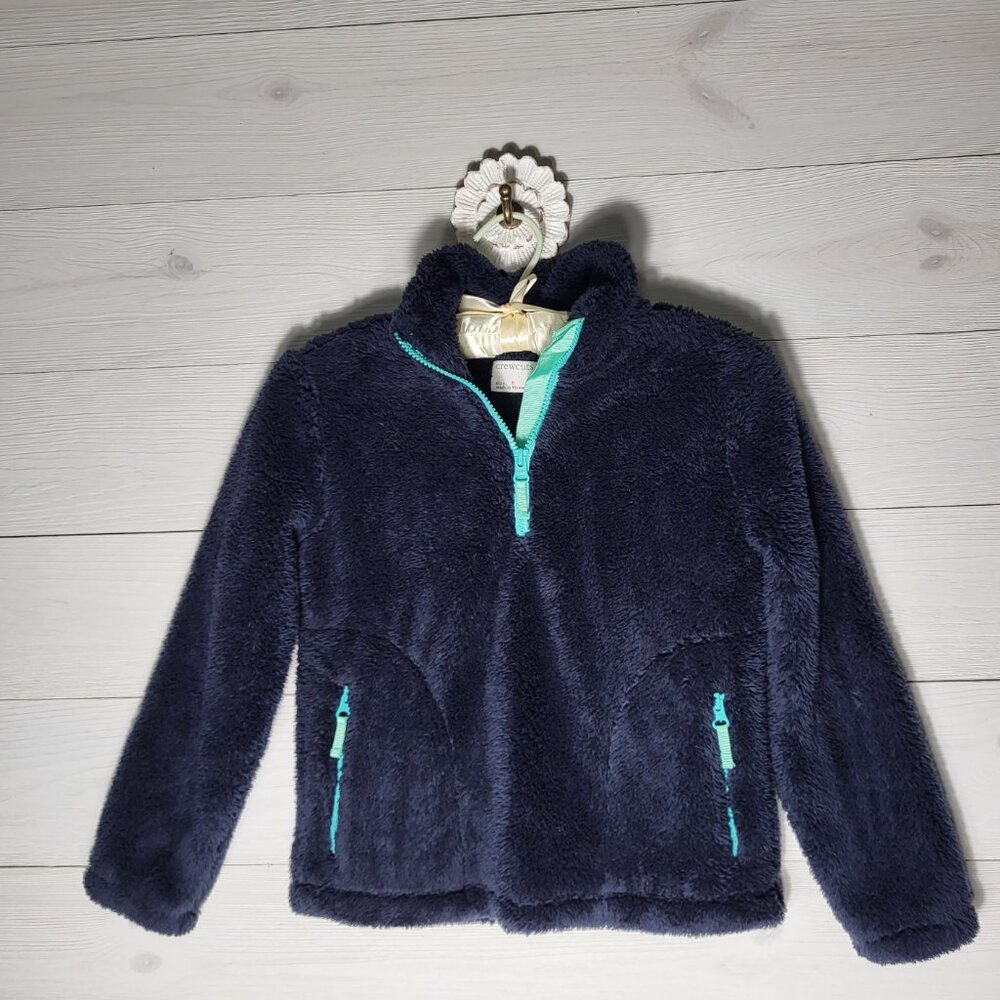 NWT Crewcuts J. Crew Girl's Cozy Fleece Pullover Quarter Zip Top